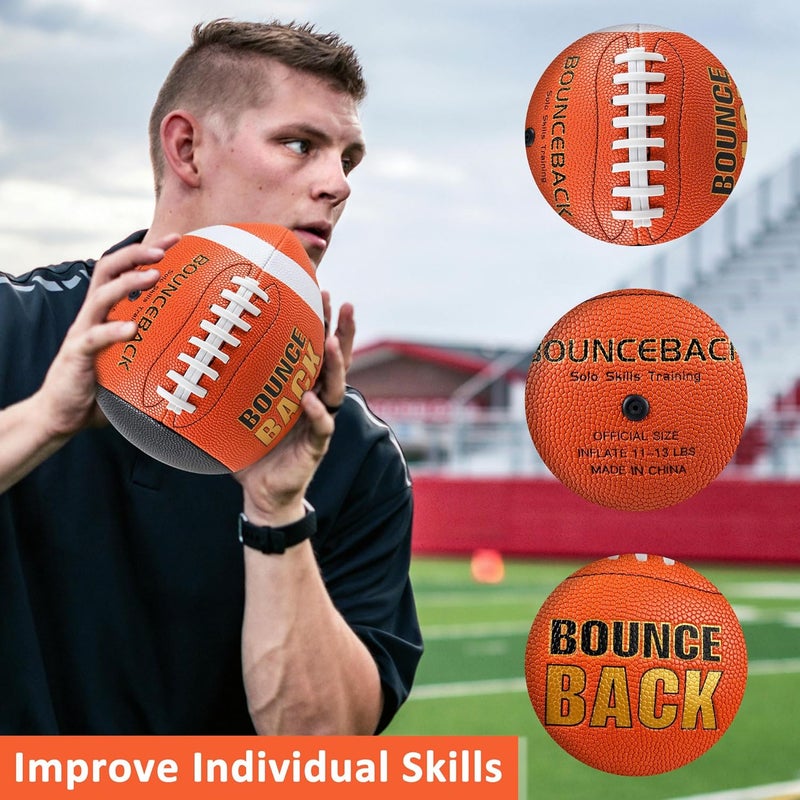 BOUNCEBACK Soft Leather Training Football, Youth Size & Official Size, Fatherless PU PassCatch Solo Enhancing Passing Catching(with Pump) - Image 4